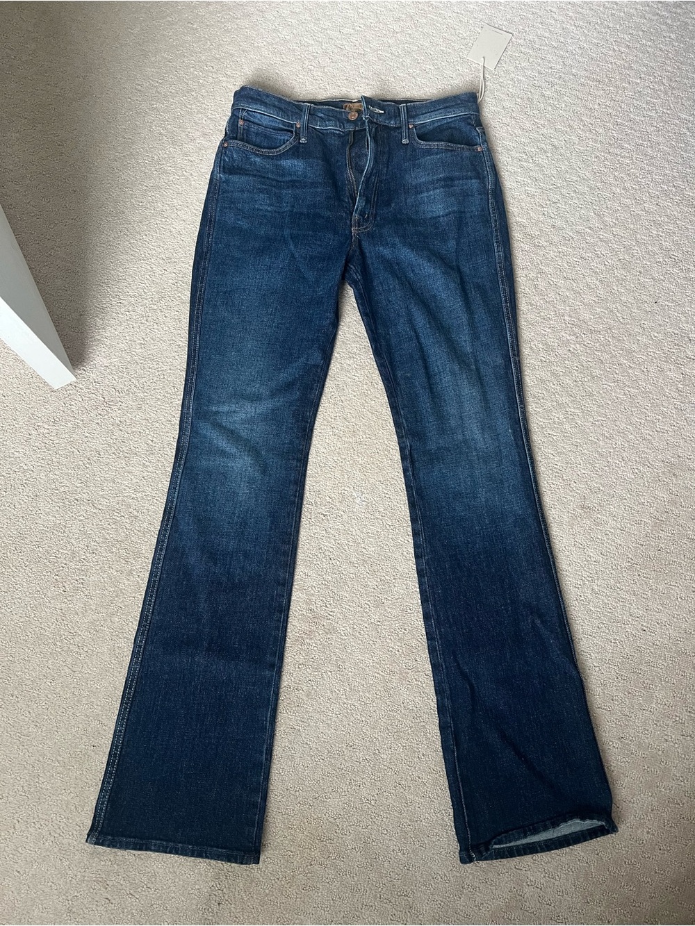 MOTHER Size 31 Dark Blue Bootcut Jeans